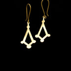 Heera - Four-Sided Diamond Brass Earrings
