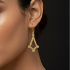Heera - Four-Sided Diamond Brass Earrings