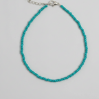 Plain Beaded Anklet : Turquoise