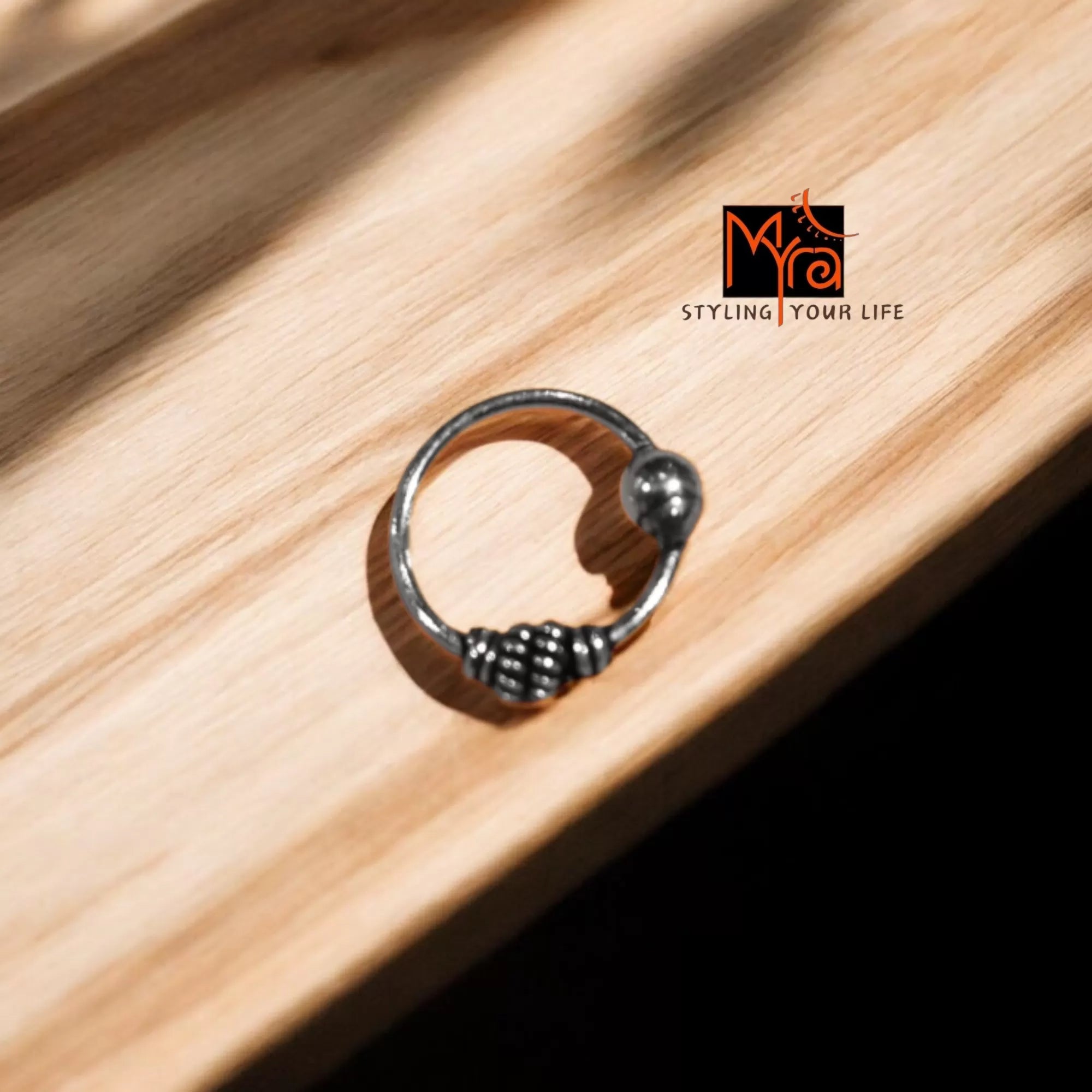Gem Duo Nose Ring 92.5 sterling silver pure silver nosepin MYRA
