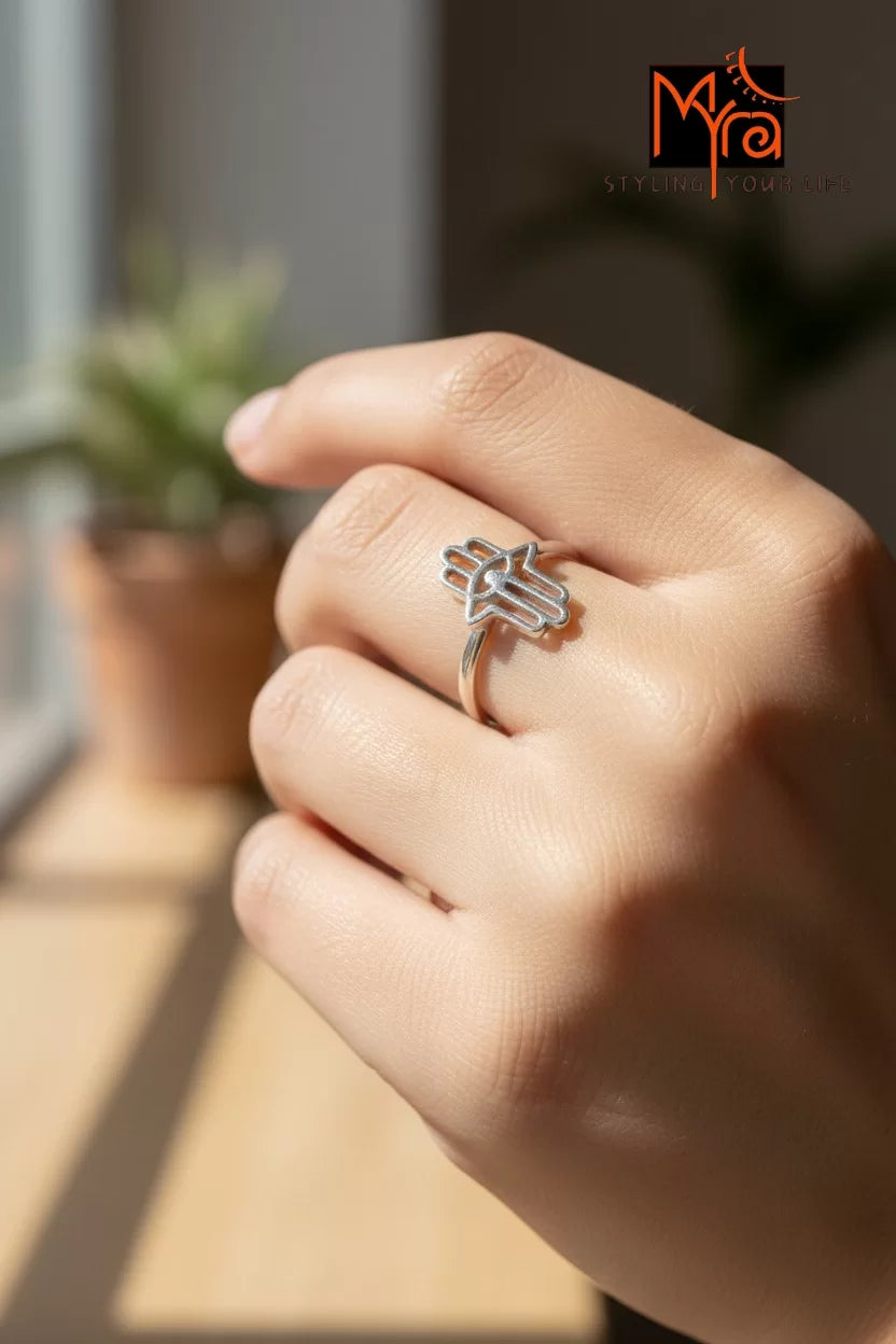 Hamsa Hand Band Ring