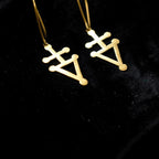 Naksha - Triangle Patterned Brass Earrings