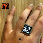 Alpona Handpainted Ring