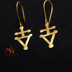 Naksha - Triangle Patterned Brass Earrings