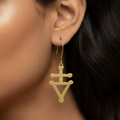 Naksha - Triangle Patterned Brass Earrings