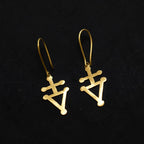 Naksha - Triangle Patterned Brass Earrings