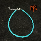 Plain Beaded Anklet : Turquoise