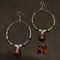 Hoops with Magenta Teardrop Crystal