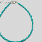 Plain Beaded Anklet : Turquoise