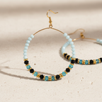 Round Hoops with Cyan Crystals