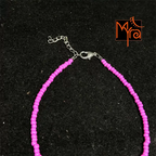 Plain Beaded Anklet : Shiny Pink