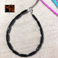 Pipe Beaded Anklet : Black