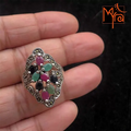 Agate and Marcasite Stone Ring