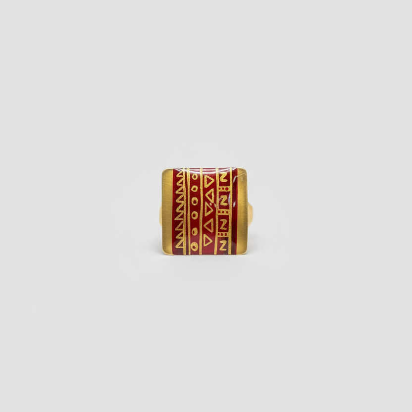 Lal Rong | Red Design Handpainted Brooch