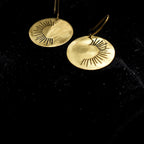 Surya - Sunray Circle Brass Earrings