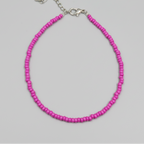 Plain Beaded Anklet : Shiny Pink