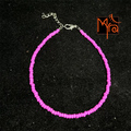 Plain Beaded Anklet : Shiny Pink