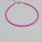 Plain Beaded Anklet : Shiny Pink