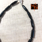 Pipe Beaded Anklet : Black
