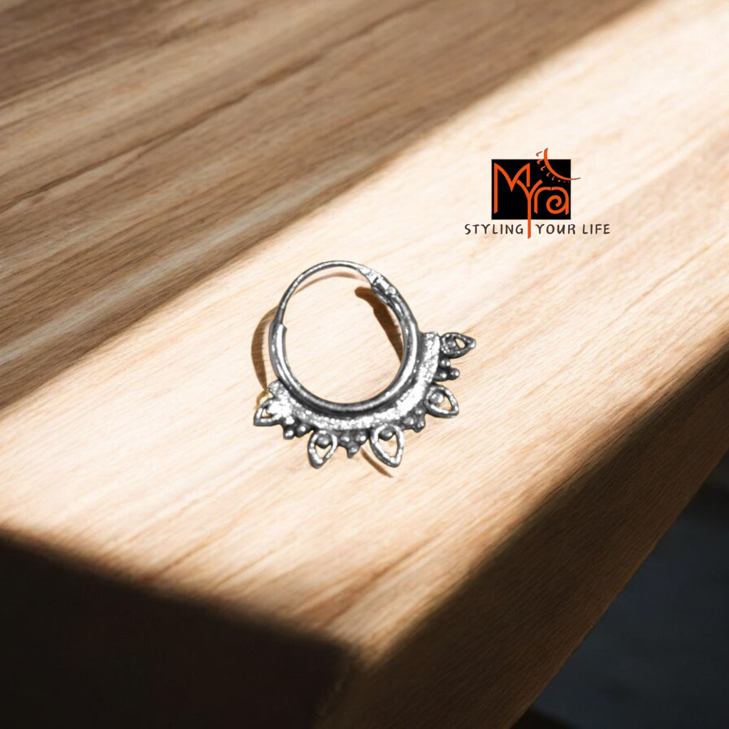 Floral Whirl Septum Ring 92.5 sterling silver pure silver MYRA