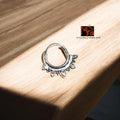 Floral Whirl Septum Ring 92.5 sterling silver pure silver MYRA
