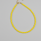 Plain Beaded Anklet : Lime Yellow