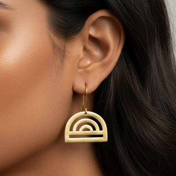 Rang - Rainbow Cut-Out Brass Earrings