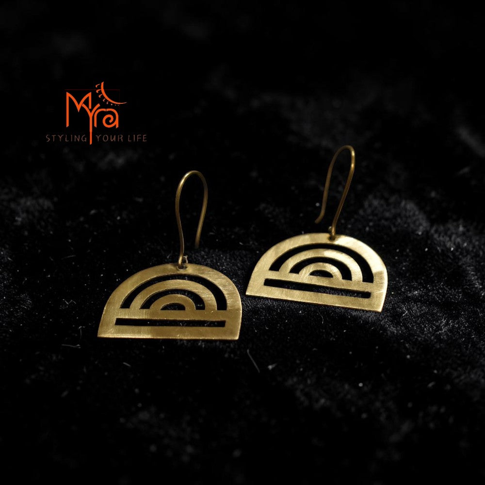 Rang - Rainbow Cut-Out Brass Earrings