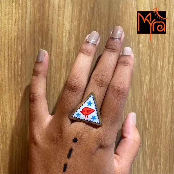 Bird Handpainted Ring