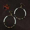 Round Hoops with Cyan Crystals