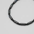 Pipe Beaded Anklet : Black