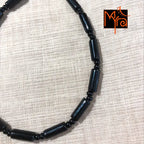 Pipe Beaded Anklet : Black