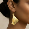 Kagaz - Folded Paper Brass Earrings