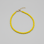 Plain Beaded Anklet : Lime Yellow