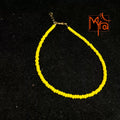 Plain Beaded Anklet : Lime Yellow