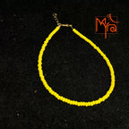 Plain Beaded Anklet : Lime Yellow