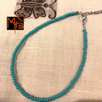 Small Glass Beaded Anklet : Turquoise