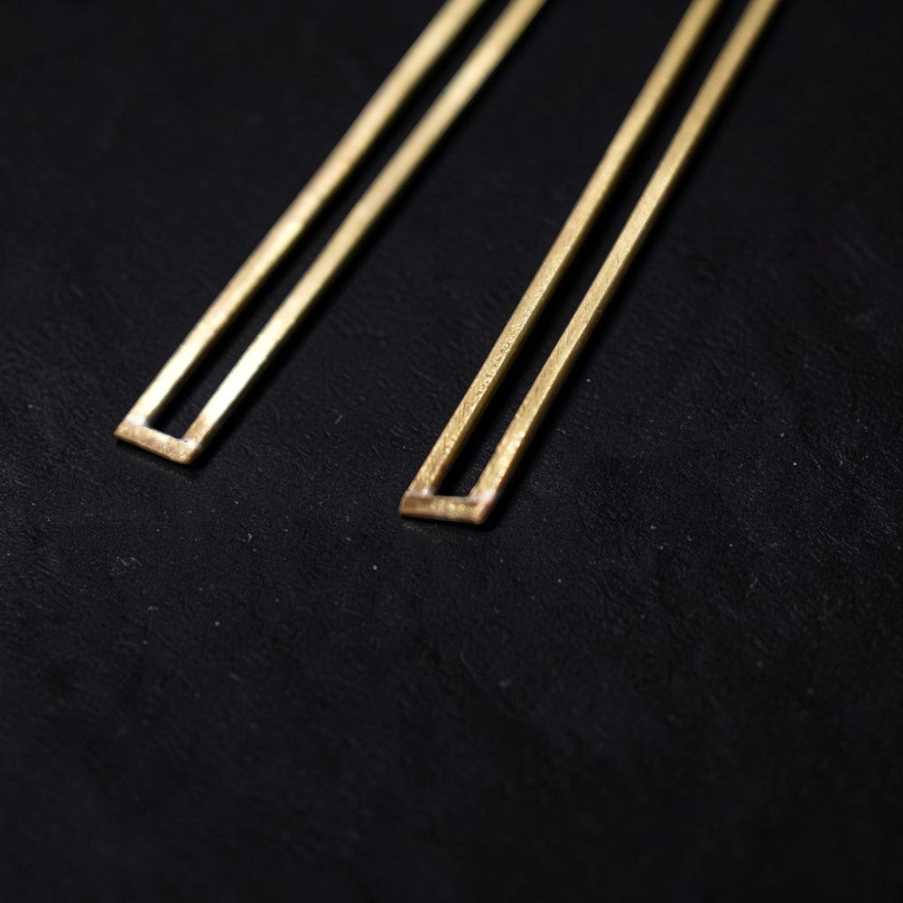 Dori - Linear Brass Earrings