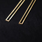 Dori - Linear Brass Earrings