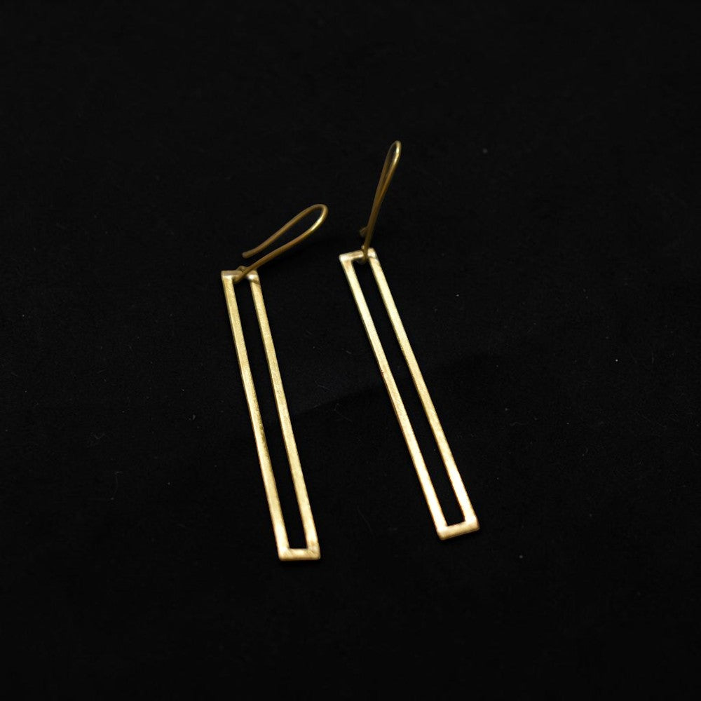 Dori - Linear Brass Earrings