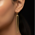 Dori - Linear Brass Earrings