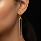 Dori - Linear Brass Earrings