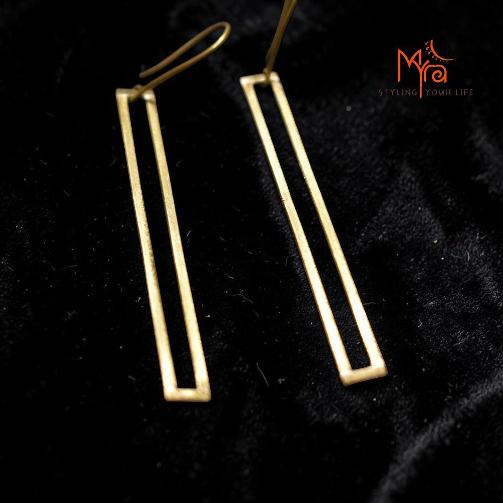 Dori - Linear Brass Earrings