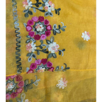 Hand Embroidered Yellow Stole