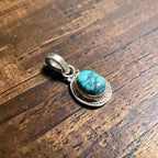 Handcrafted turquoise silver pendant online India MYRA
