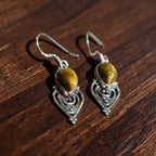 Rustic Tiger's Eye Silver Earrings