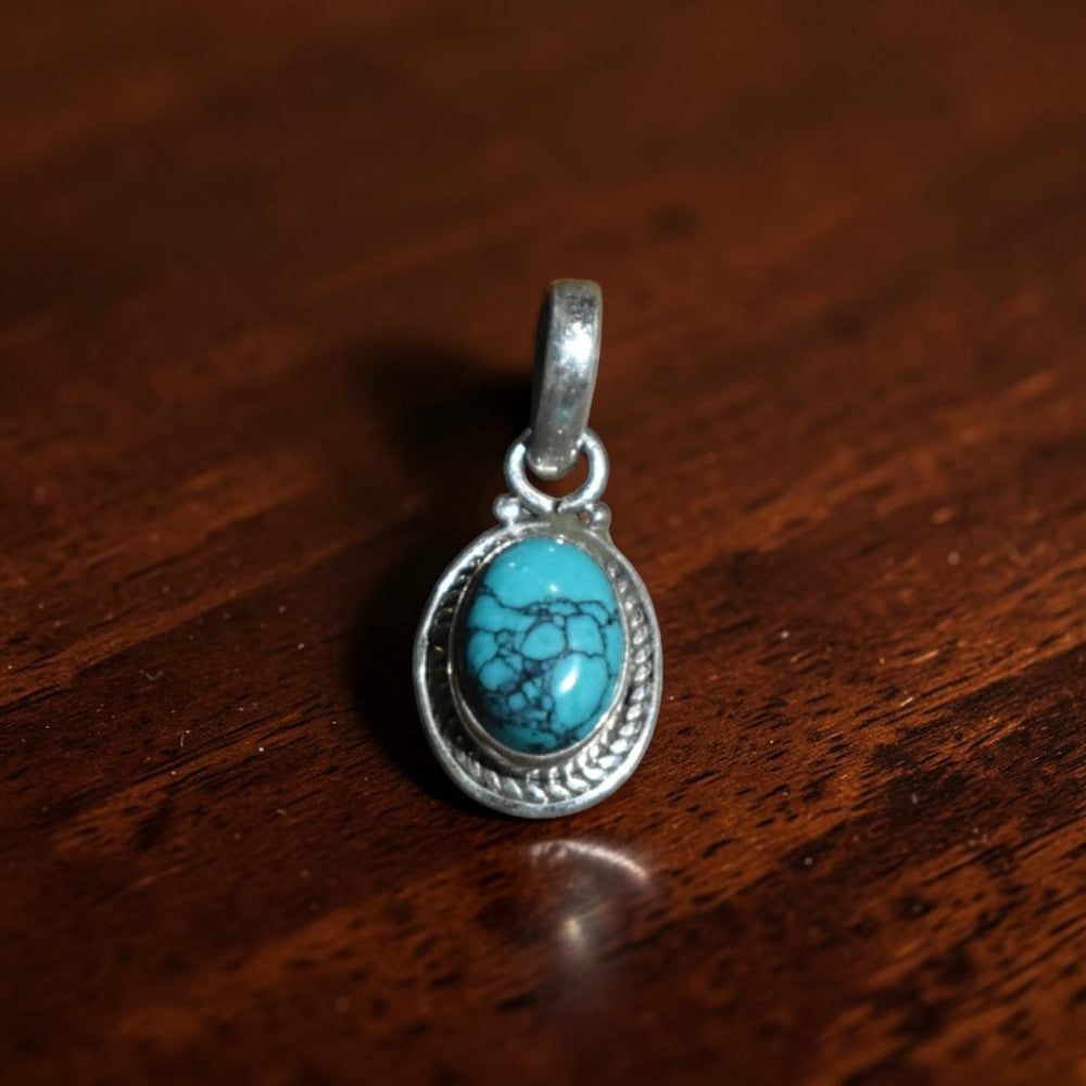 Turquoise Desert Sky Pendant 92.5 sterling silver MYRA