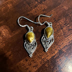 Rustic Tiger's Eye Silver Earrings