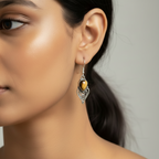 Rustic Tiger's Eye Silver Earrings