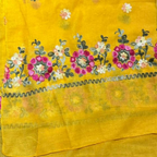 Hand Embroidered Yellow Stole
